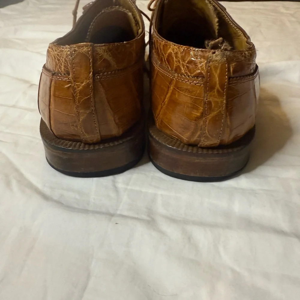 David Eden Brown Crocodile‎ Leather Derbys size 11
